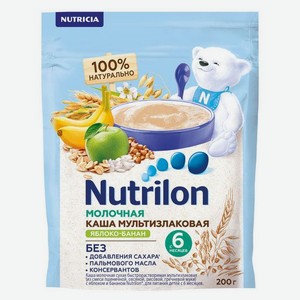 Каша Нутрилон (Nutrilon) мультизлаковая молочная с яблоком и бананом с 6 месяцев 200 г