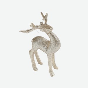 Подвеска Christmasdeluxe Олень Шампань акриловая, 8.5 x 6 x 15см