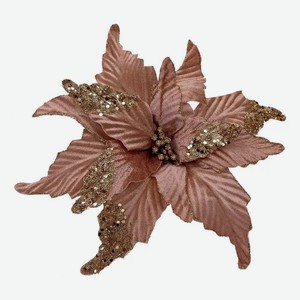 Декоративный цветок Пуансеттия ChristmasDeLux розовый, 30см