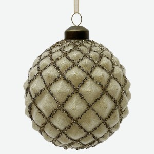 Шар елочный Christmasdeluxe фактурный шампань, 10см