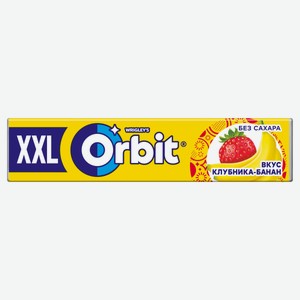 Резинка жевательная Orbit XXL клубника-банан без сахара, 19 г