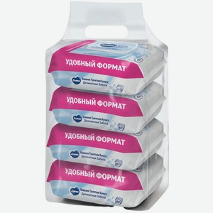 Туалетная бумага влажная Zemma Деликатная Забота, 4х80шт., 240 шт