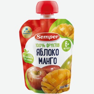 Пюре СЕМПЕР, Яблоко-манго, 90г