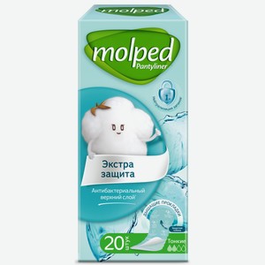 Прокладки ежедневные Molped Экстра защита антибактериальные, 20шт