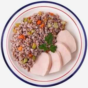 Филе куриное су-вид с гречкой зелёной и овощами Перекрёсток Select, 200г, 200 г