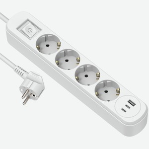 Удлинитель Electraline 2 Usb-C 4г 3 x 1м, 3м