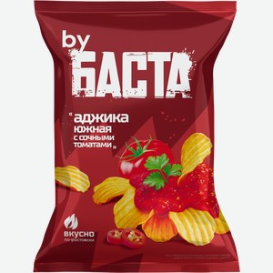 Чипсы картофельные BY БАСТА Аджика южная с сочными томатами, рифленые, 120г