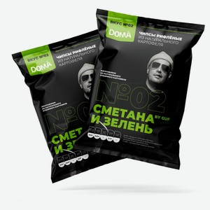 Чипсы картофельные DOMA By GUF №02 рифленые со вкусом сметаны и зелени, 70 г