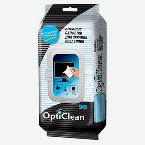 Влажные салфетки OptiClean для экранов всех типов 90 шт