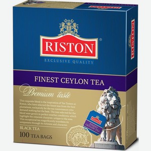 Чай Ристон (Riston) Отборный цейлонский (Finest Ceylon) черный байховый мелкий 100 пакетиков 150 г дизайн упаковки в ассортименте