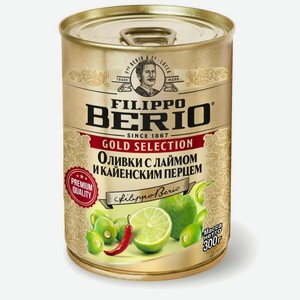 Оливки Filippo Berio фаршированные лаймом и кайенским перцем, 300г, 300 г