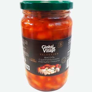 Фасоль Глобал Виллидж (Global Village) Отборный (Selection) с шампиньонами и белыми грибами 360 г
