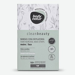 Восковые полоски для депиляции для чувствительной кожи лица Cleanbeauty Wax Strips Hair Removal Face
