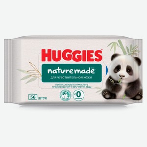 Салфетки влажные Huggies Naturemade для чувствительной кожи 0 мес., 56 шт