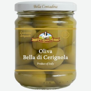 Оливки Bella Contadina Красота Чериньолы (Bella di Cerignola) с косточкой в рассоле 185 г
