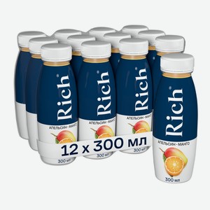 Нектар Rich апельсин и манго с мякотью, 300мл x 12 шт