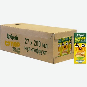 Сок Добрый Active Kid мультифруктовый, 200мл x 27 шт