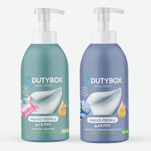 DUTYBOX Жидкое мыло пенка для рук и тела с ароматами Хлопок, дамасская роза и Bubble gum, 1000 мл