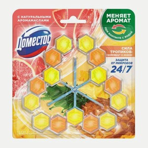 Блок для унитаза Domestos Сила 5 в 1 Свежесть цитруса 3 шт