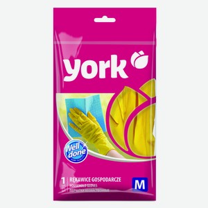 Перчатки хозяйственные York резиновые суперплотные 1 пара размер M