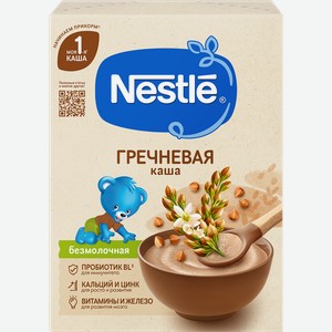 Каша гречневая NESTLE безмолочная с бифидобактериями, с 4 месяцев, 200г