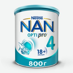 Смесь НАН (NAN) сухая молочная Оптипро (Optipro) 4 с 18 месяцев 800 г упаковка в ассортименте