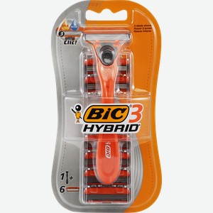 Бритва мужская BIC Гибрид 3, 1 ручка + 6 кассет