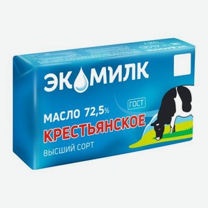 Масло сливочное Экомилк Крестьянское 72.5% 160 г дизайн упаковки в ассортименте