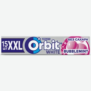 Жевательная резинка Орбит (Orbit) XXL Белый (White) Баблмята (White Bubblemint) без сахара 20.4 г