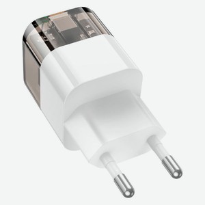 Сетевое зарядное устройство Hoco C131A 30W 1USB+1USB-C Platinum