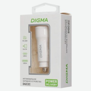 Автомобильное зарядное устройство DIGMA DGC2С USB-C/USB-A 20Вт