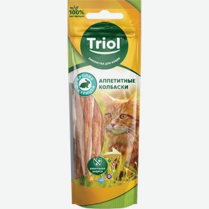 Лакомство для кошек TRIOL Аппетитные колбаски из кролика с курицей, 40 г