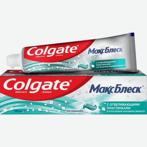 Зубная паста Colgate Макс Блеск Кристальная мята с отбеливающими пластинками, 100мл, 100 мл