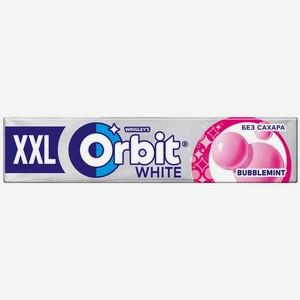 Жевательная резинка Orbit White Bubblemint со вкусом фруктов и мяты без сахара, 19г