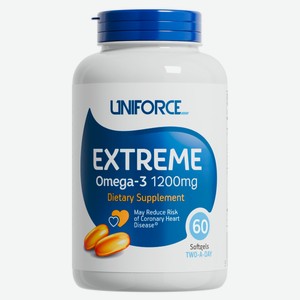 БАД Uniforce Extreme Омега-3 1200 мг США, 60 капсул