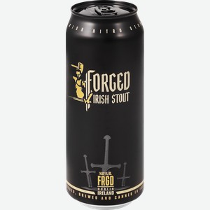 Пиво темное FORGED Айриш Стаут фильтрованное пастеризованное 4,2%, 0.44л