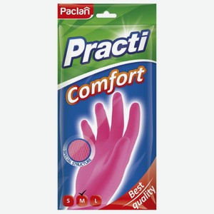 Перчатки хозяйственные Paclan Comfort латексные 1 пара размер М