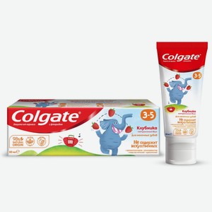 Зубная паста детская Колгейт (Colgate) от 3-5 лет без фторида клубника 60 мл