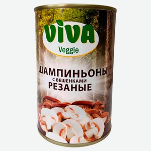 Шампиньоны Viva Veggie резаные с вешенками, 425 мл