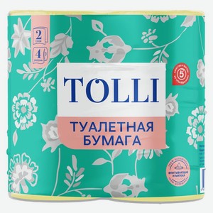 Бумага Tolli туалетная цветная 2 слоя 4 рулона