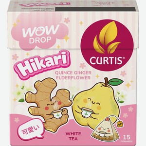Чай белый Curtis Wow Drop Hikari листовой ароматизированный с добавками, 15х15г, 15 шт