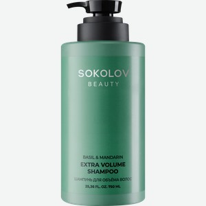 Шампунь для волос SOKOLOV Basil&Mandarin, для объема волос, 750мл