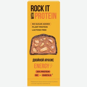 Батончик протеиновый Rock It With Двойной арахис в шоколаде, 40г