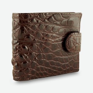 EXOTIC LEATHER GENUINE PREMIUM ACCESSORIES Мужской бумажник с загривком крокодила, Коричневый