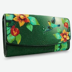 EXOTIC LEATHER GENUINE PREMIUM ACCESSORIES Модный женский бумажник из кожи ската, Мультиколор