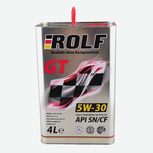 Масло моторное синтетическое Rolf gt sae 5w-30 api sn/cf 4л