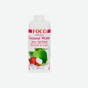 Вода кокосовая Foco с соком личи без сахара 330 мл