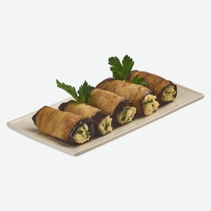 Рулетики из баклажан с сырной начинкой