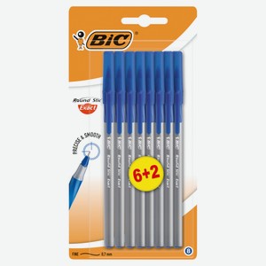 Ручка шариковая BIC Round Stic Exact синяя, 8 шт