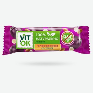 Батончик неглазированная VITok Чернослив и орехи, 30 г